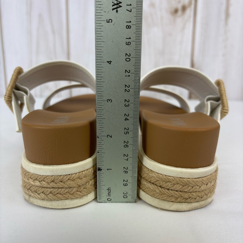 MIA Platform Espadrille Sandals Buckle Casual Slip On Slides White Size 7 - Picture 15 of 15
